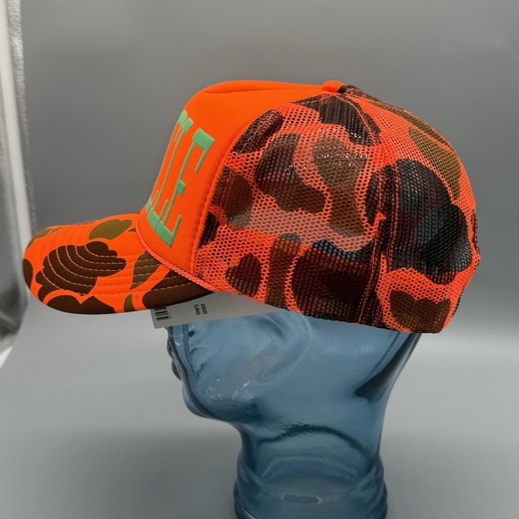 Ascot + Hart Miracle‎ Trucker Hat Orange Camo Mesh Snapback Cap One Size NEW - Picture 5 of 7
